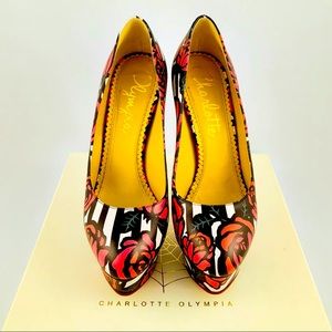 Charlotte Olympia Rose Print Dolly Pumps
